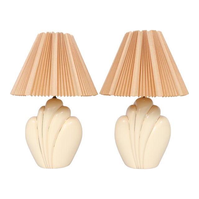 Sculptural Ceramic Table Lamps - A Pair For Sale