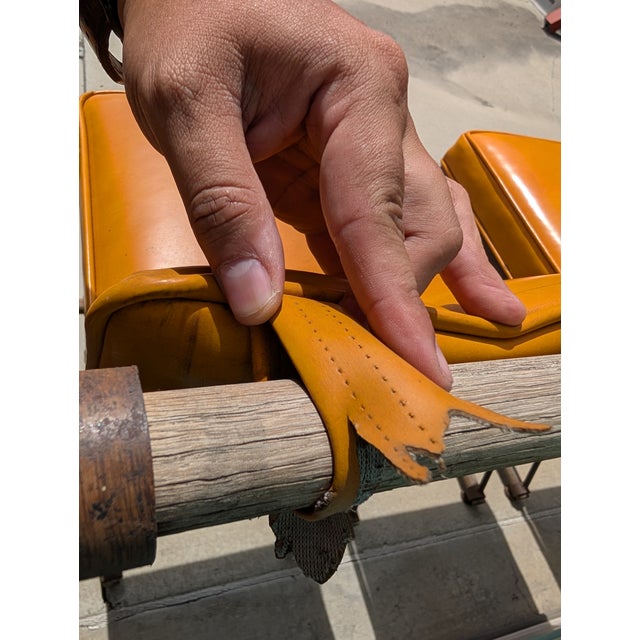 Vintage Mid Century Attributed to Cleo Baldon Barstools for Terra, Los Angeles – Iron, Oak & Leather For Sale - Image 18 of 18