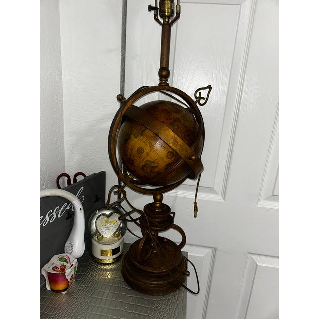 Nautical Vintage Armillary Sphere Lamp For Sale - Image 3 of 3