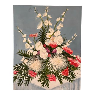 Francis “Duke” Downs Signed Vintage Floral Still Life Oil Painting, Palm Beach Florida For Sale