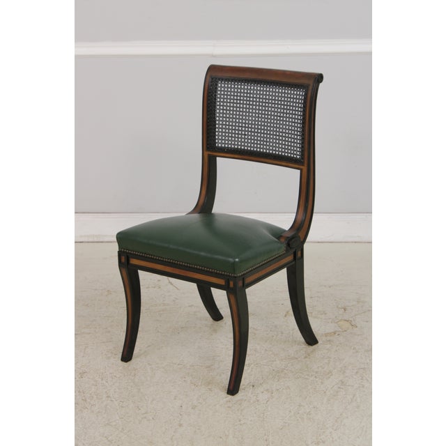 1920s Set of 4 Vintage Regency Cane Back Dining Chairs For Sale - Image 5 of 18