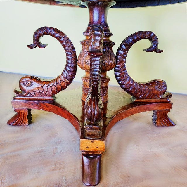 Round Table in Walnut For Sale - Image 4 of 8