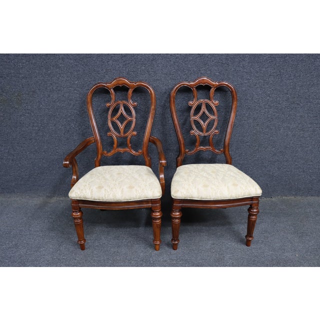 Set of 6 Thomasville Georgian Style Cherry Dining Chairs For Sale - Image 12 of 17
