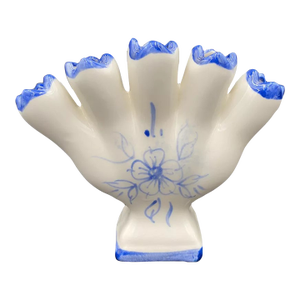 Vintage Leart Hand-Painted Five Finger Bud Vase