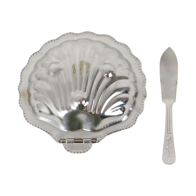Vintage Blue Glass Queen Anne Scallop Shell Butter Dish, 1960s For Sale - Image 12 of 13
