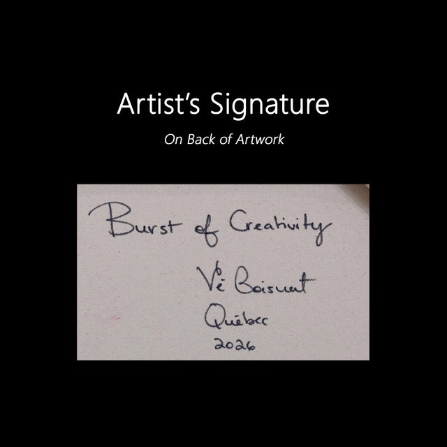Burst of Creativity - Original Bright Abstract Floral Acrylic Painting on Canvas by Vè Boisvert For Sale - Image 9 of 9
