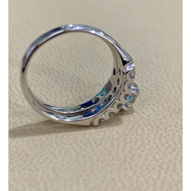 Approximately 0.6 Ct Solitaire Round Center Diamond 14 Kt White Gold Ring & Band For Sale In New York - Image 6 of 18