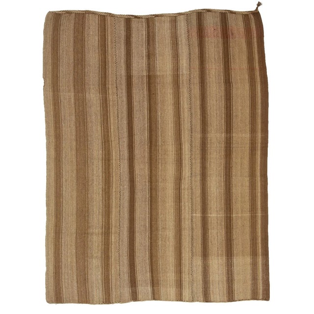 Textile Vintage Brown Natural Wool Kilim Rug- 6′1″ × 7′10″ For Sale - Image 7 of 7