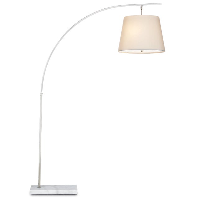Metal Currey & Company Cloister Nickel Floor Lamp For Sale - Image 7 of 7