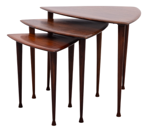 Triangle Nesting Tables by Poul Thorsbjerg Jensen for Selig, 1950s, Set of 3