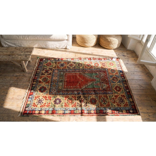 A Prominent Representative of the Turkish Anatolian Mujur Prayer Rug For Sale - Image 9 of 10