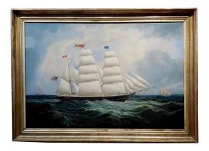 19th Century Portrait of an American Sailing Ship- Oil Painting -C1860s