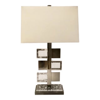 Arteriors Modern Steel and Crystal Pearlman Table Lamp For Sale