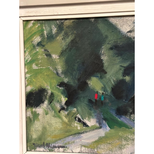 Karl Niemann, Figures on Winding Path, 1950s, Oil Painting on Canvas, Framed For Sale - Image 17 of 18