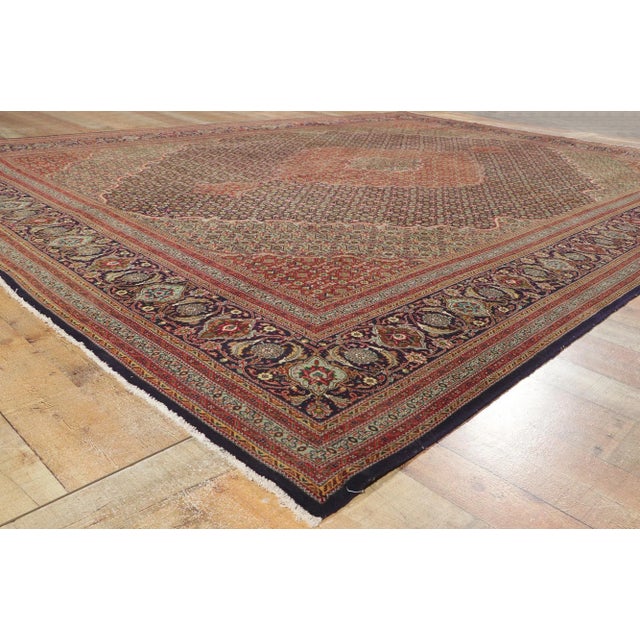 Textile Mid 20th Century Vintage Persian Tabriz Rug, 09'10 X 13'01 For Sale - Image 7 of 10