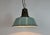 Industrial Petrol Enamel Factory Lamp with Cast Iron Top, 1960s For Sale - Image 9 of 18