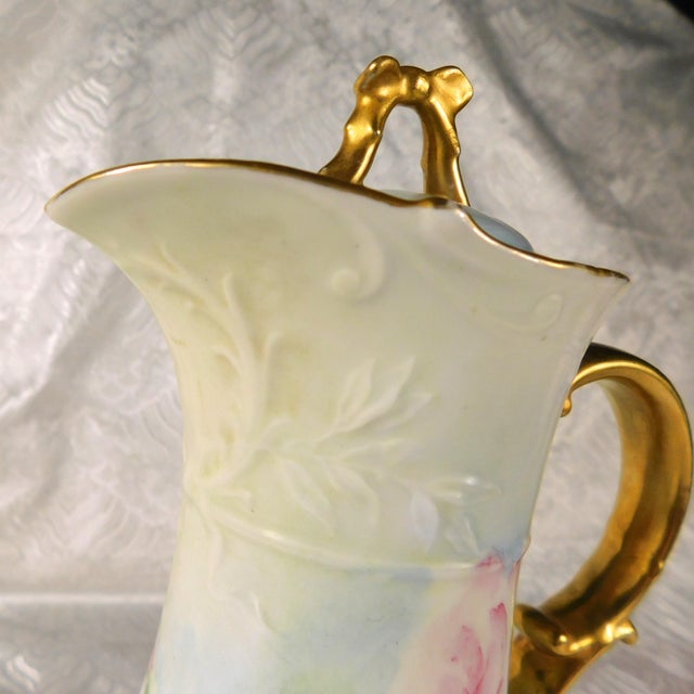 1920s Signed Floral Chocolate Pot With Lid For Sale - Image 12 of 14