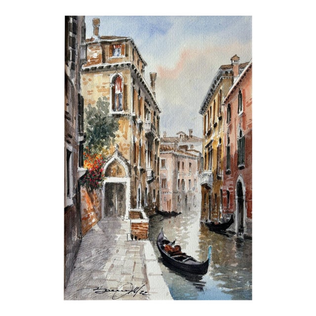 Venetian Watercolor Painting For Sale
