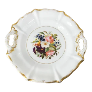 19th Century Old Paris Porcelain Floral Painted Candy Dish Bowl
