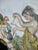 Vintage Italian Capodimonte Porcelain Table Lamp With Custom Fringe Shade - Mythological Bas Relief For Sale In Phoenix - Image 6 of 13