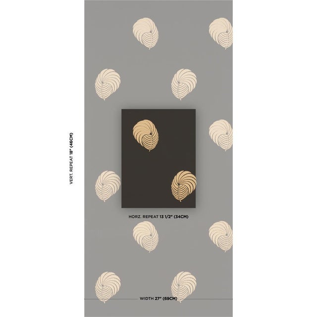 Drawn from an archival find, Royal Plume is a magnificent Art Deco–inspired wallpaper with a delicate feather motif....