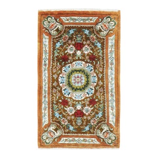 Galerie Shabab Collection Mid-20th Century Persian Quom Silk Rug For Sale