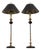 1990s Visual Comfort Brass Base Candlestick Lamps - a Pair For Sale