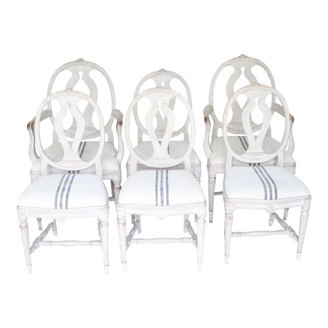 Mid 19th Century Swedish Gustavian Dining Chairs, Set of 6 For Sale