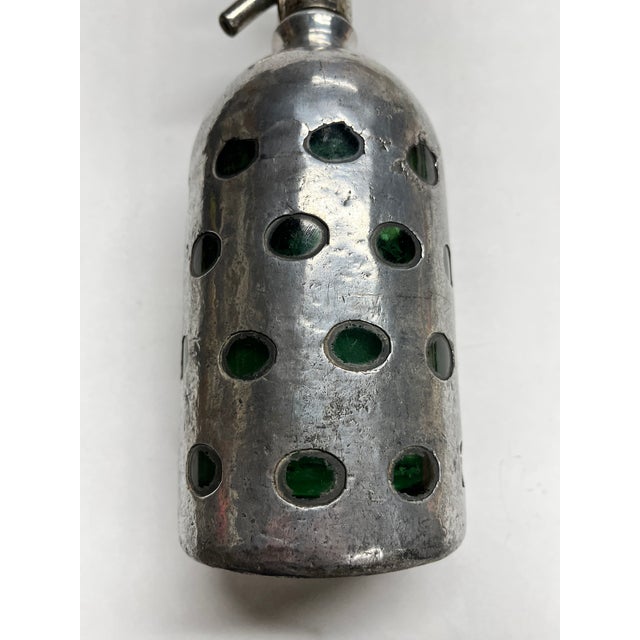 Vintage Argentine Silver Glass Soda Siphon Bottle For Sale - Image 4 of 10