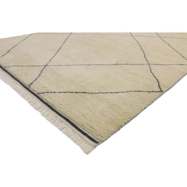 Contemporary Moroccan Area Rug with Mid-Century Modern Style and Hygge Vibes 06'01 x 08'08. With its simplicity, plush...