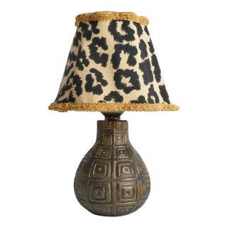 Geometrical Pattern Relief Zoca Table Lamp by Sonja Katzin for Nilsjohan, Sweden, 1950s For Sale