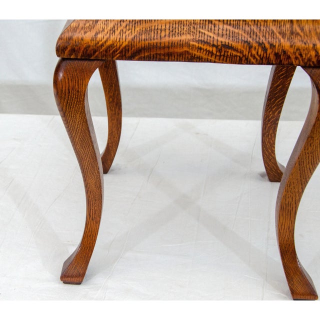 1900s Antique Small Oak Plant Stand or Side Table For Sale - Image 4 of 6