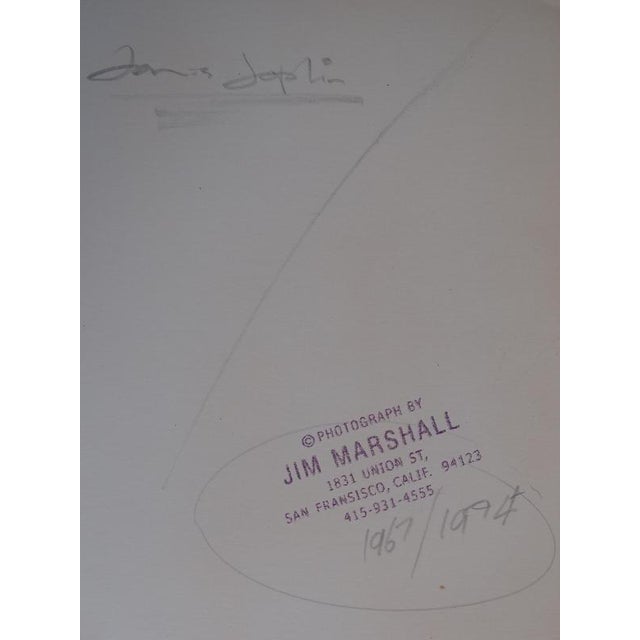 Jim Marshall Janis Joplin reprint of the 1967 photo Size: 19x14cm bears a stamp on the back with the Jim Marshall...