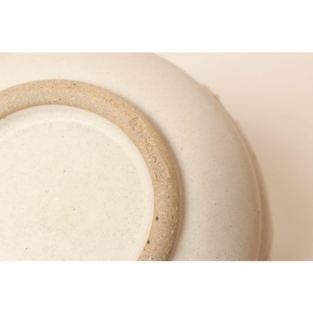 Vintage Pink Matte Glazed Incised Ceramic Vase / Planter by Deanna Nichols For Sale - Image 14 of 15