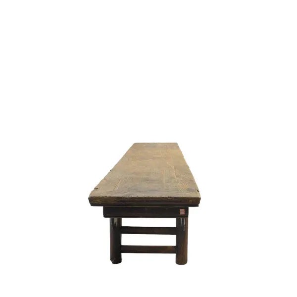 1900 - 1909 Low 111" Inch Long Antique Chinese Bench Console Table For Sale - Image 5 of 7