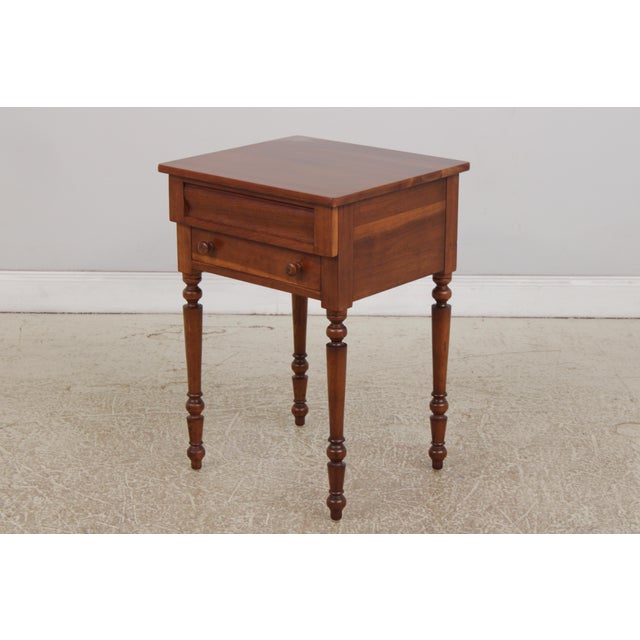 Traditional Stickley Cherry 2 Drawer Nightstand End Table For Sale - Image 3 of 14
