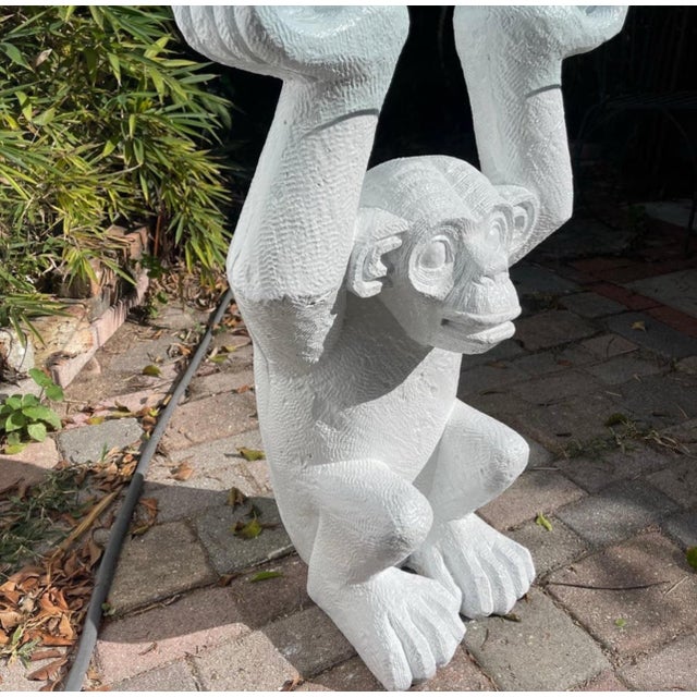 1970s Monkey Form Composite & Glass Console Sofa Table For Sale - Image 9 of 12