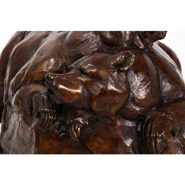 Brown American Western Modernist Bronze Sculpture “Après La Danse" (1999), Dan Ostermiller For Sale - Image 8 of 12
