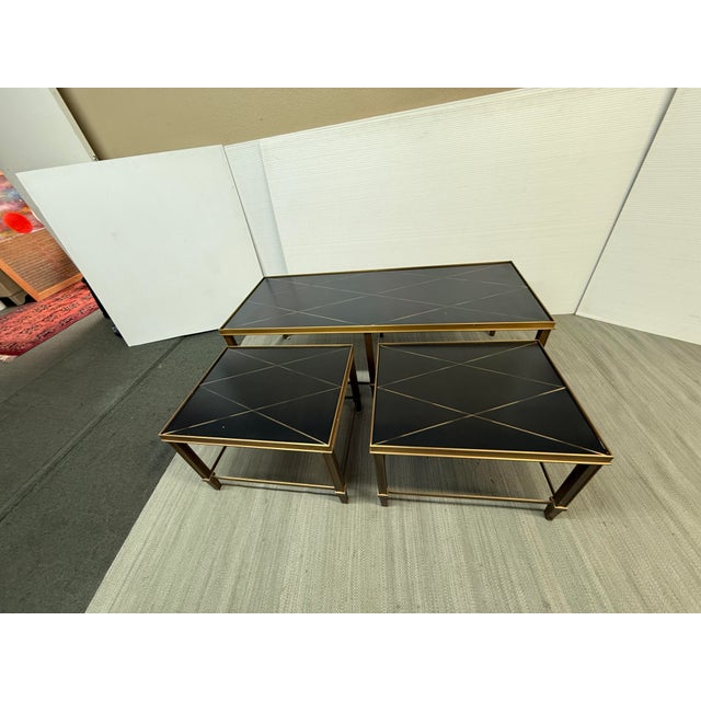 Italian Vintage Nesting Coffee Table Set, Set of Three For Sale - Image 9 of 12