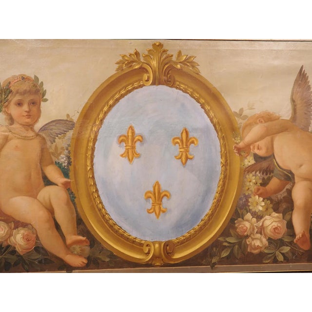 C. 1840 French Boiserie Painting, the Allegory of Spring and the Arms of France For Sale In Dallas - Image 6 of 13