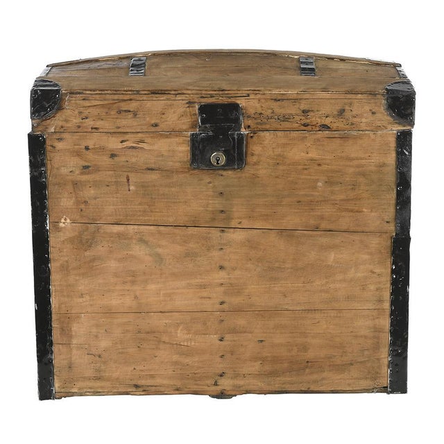 Ancient Wooden Transport Trunk For Sale - Image 3 of 6