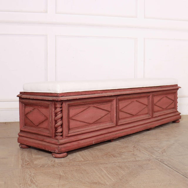 Brown Italian Painted Bench, 19th Century For Sale - Image 8 of 8