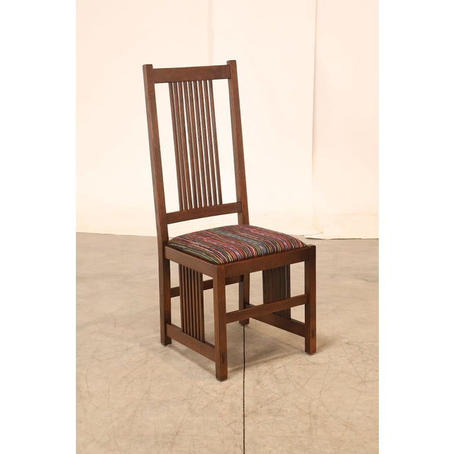 Mission Stickley Mission Collection Set of Four Oak Spindle Side Dining Chairs For Sale - Image 3 of 18