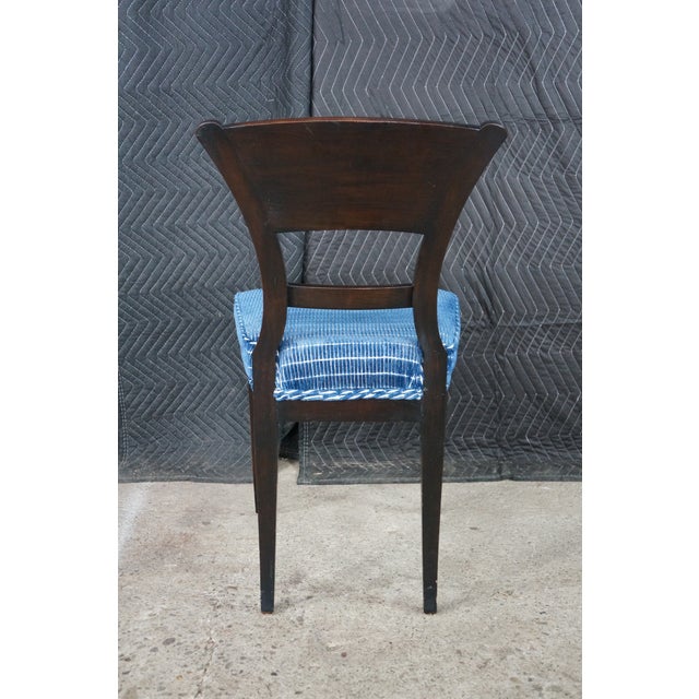 Baker Furniture Biedermeier Directoire Style Mahogany & Blue Velvet Side Chair For Sale - Image 9 of 18