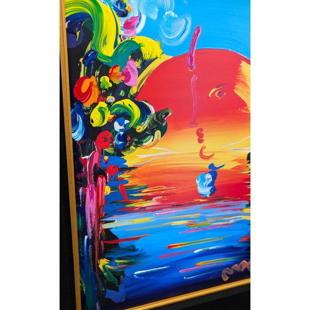 Peter Max, Better World Iii, Unique Mixed Media Painting and Lithography on Paper, Signed, 2004 For Sale In Miami - Image 6 of 6