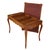 A charming wooden games table featuring a parquetry chessboard top that opens to reveal a felt-lined playing surface. The...