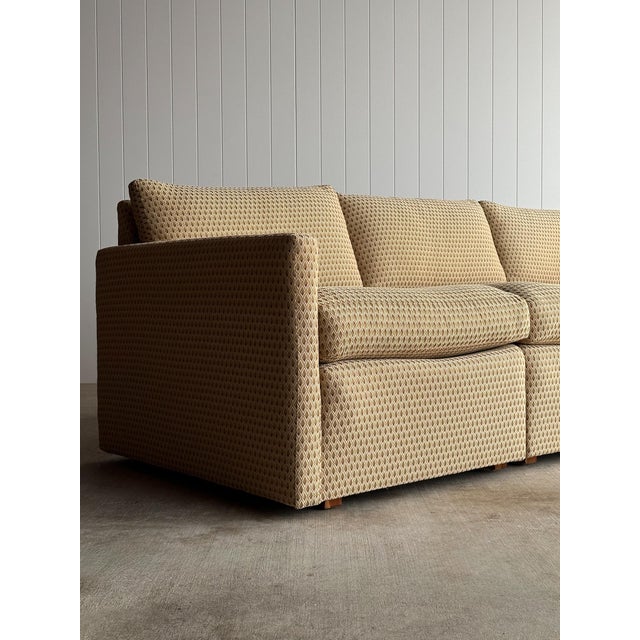 Modernist Diamond-Jacquard Sofa Attributed to Charles Pfister for Knoll, 1970s For Sale - Image 9 of 18