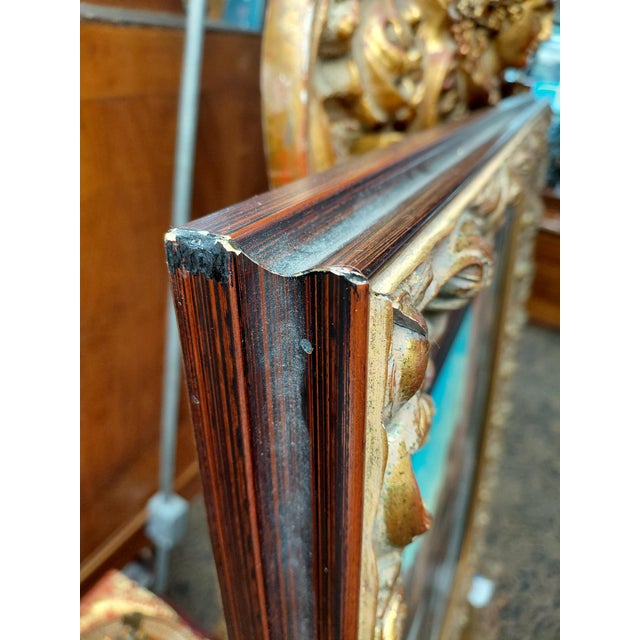 Blue Italian Oil Painting on Canvas Depicting Venetian Landscape For Sale - Image 8 of 9