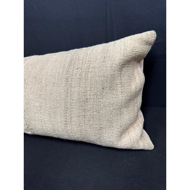 Turkish Hemp Pillow Cushion Natural Beige Cushion Cover 12x46 For Sale - Image 4 of 4