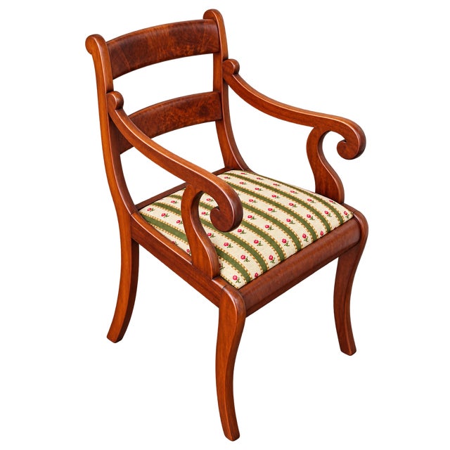 19th Century Antique Edwardian / Sheraton Revival Style Mahogany Armchair For Sale - Image 11 of 11